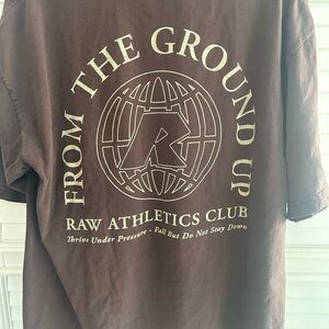 RAW ATHLETICS XL Jerzees Chocolate Brown Crew Neck Tee